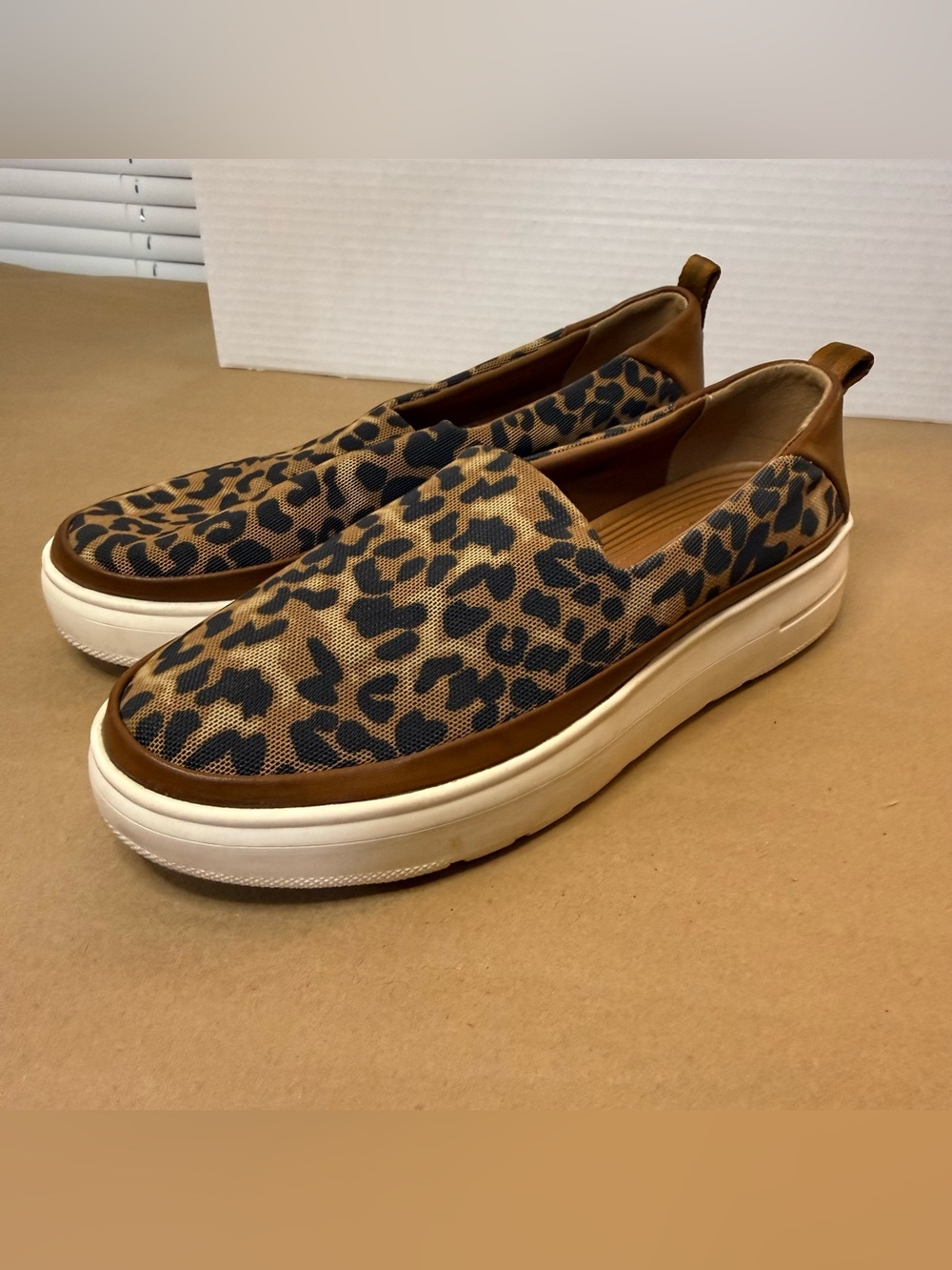 BareTraps Leopard-Print Slip-On Sneakers in Brown and Black